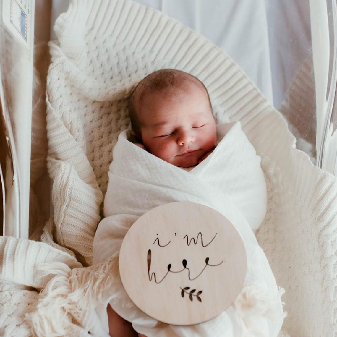 
                  
                    I'm Here Newborn Announcement Plaque
                  
                