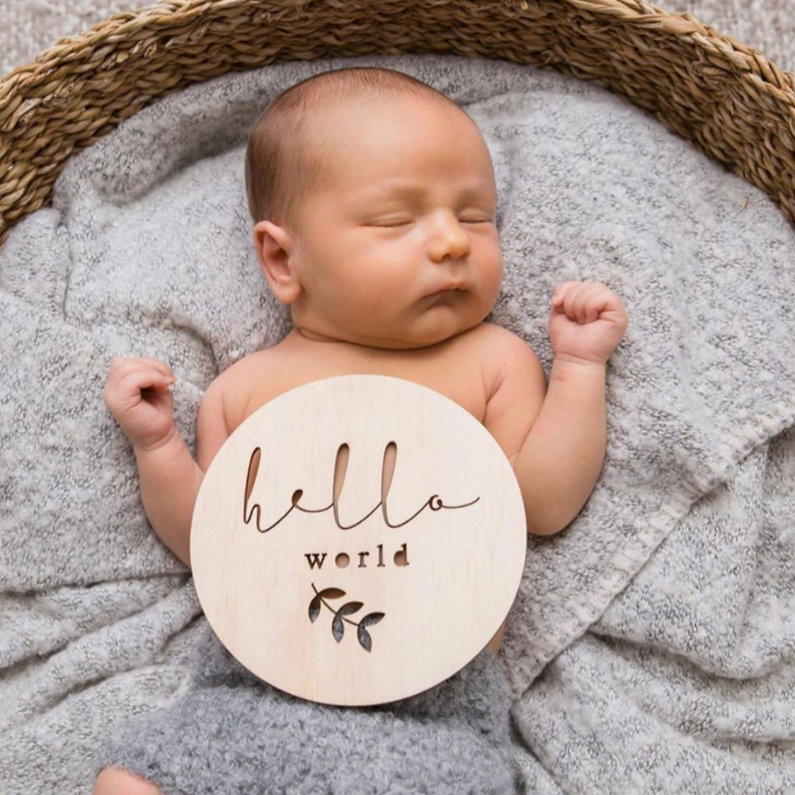 
                  
                    Hello Word Newborn Announcement Plaque
                  
                