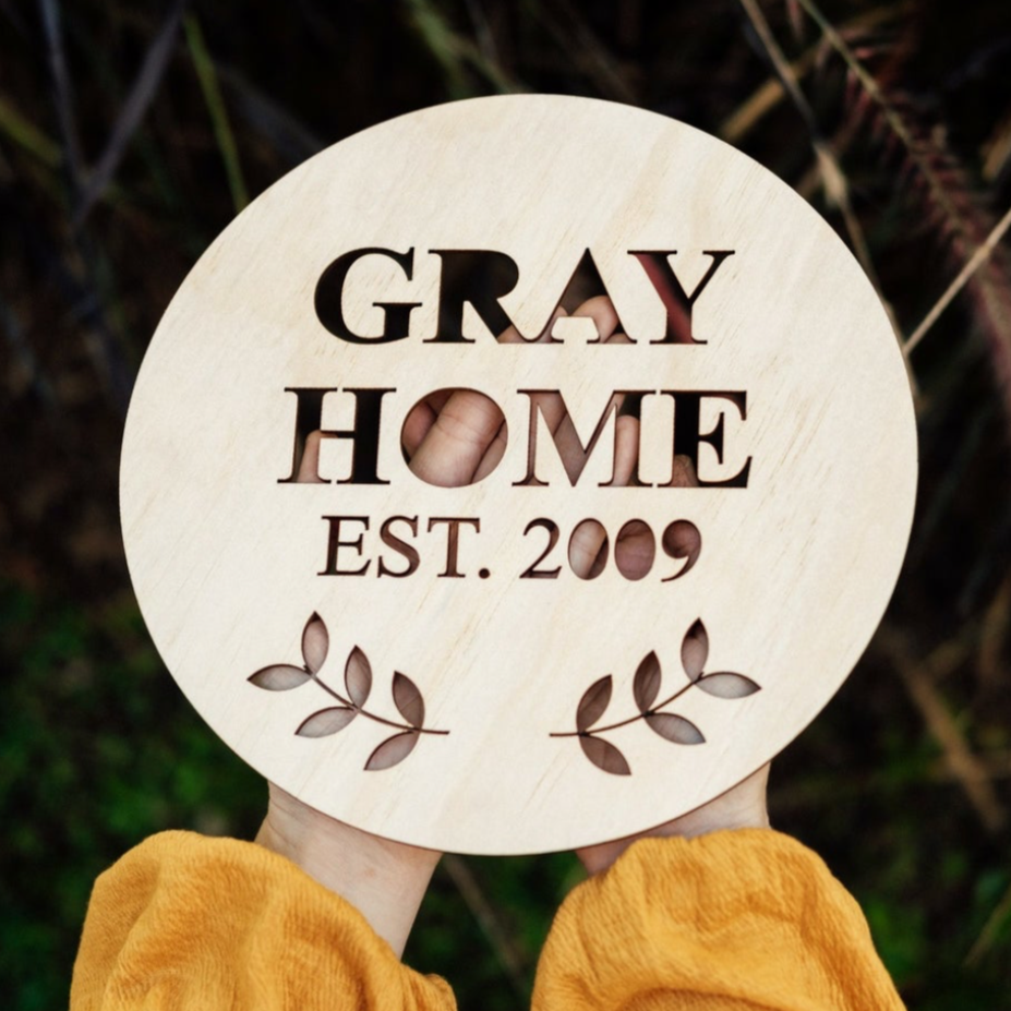 24cm Round Home Plaque